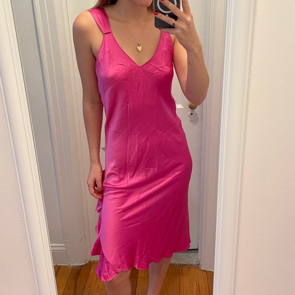 Dana Foley NYC Hot Pink Silk Dress